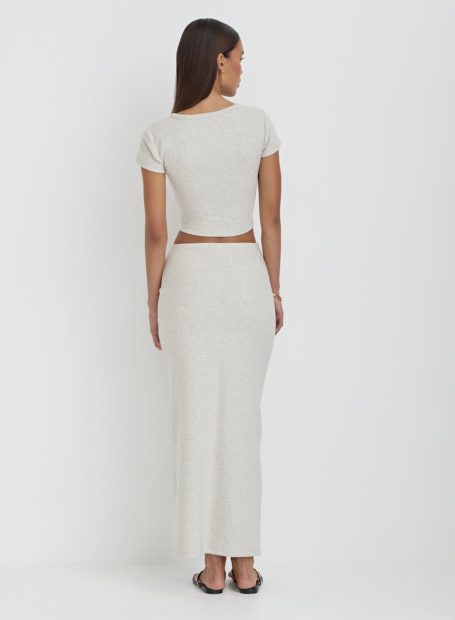 Grey Jersey Bodycon Maxi Skirt